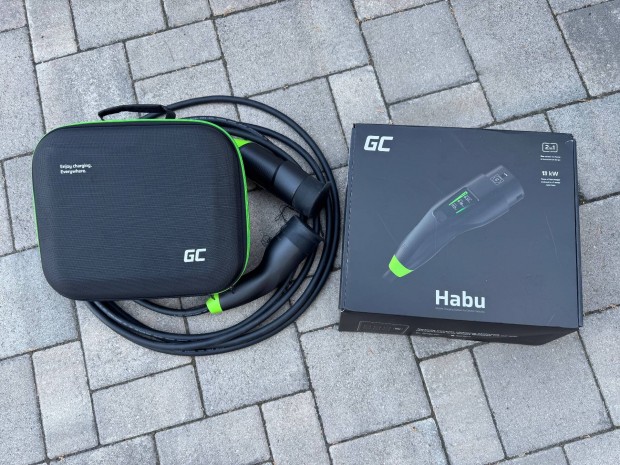Green Cell Habu 11kW EVSE, elektromos autó töltő, type 2, 3 fázis, 7m