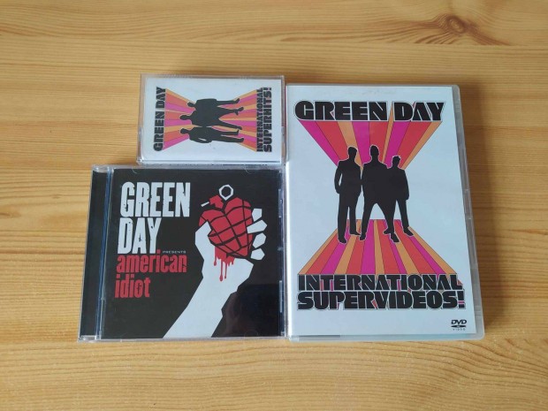 Green Day pakk: kazetta, cd, dvd