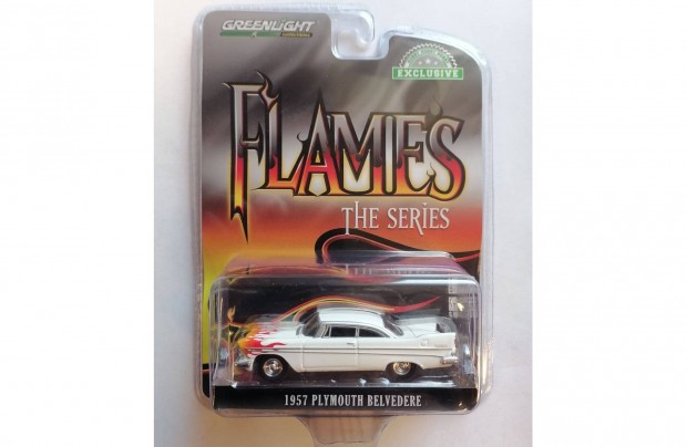 Greenlight 1957 plymouth belvedere, flames the series, white with flam