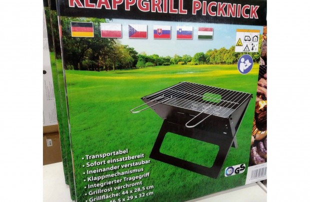 Grill Kemping Grill Összehajtható 45X30X29 CM Nagy Sütőfelület Könnyű