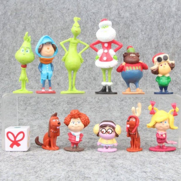 Grinch manyag figura szett tortadsz 12 db j kszleten szmlval