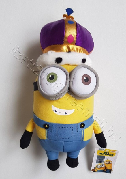 Gru Minions Minyonok Bob király plüss 37 cm vadonatúj címkés