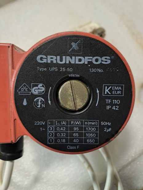 Grundfos UPS 25-50 keringet szivatty rvid 130mm 6/4"