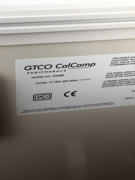 Gtco Calcomp digitalizl tbla