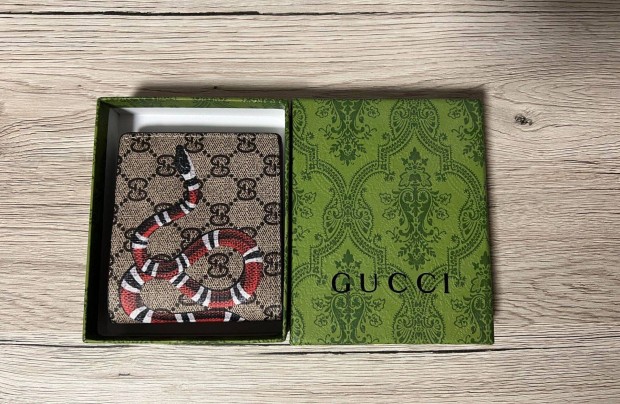 Gucci pnztrca Bifold Wallet Beige GG Supreme Signature Canvas