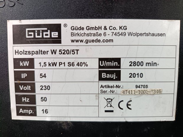 Gde W 520/ 5t teljestmny elektro-hidraulikus rnkhast