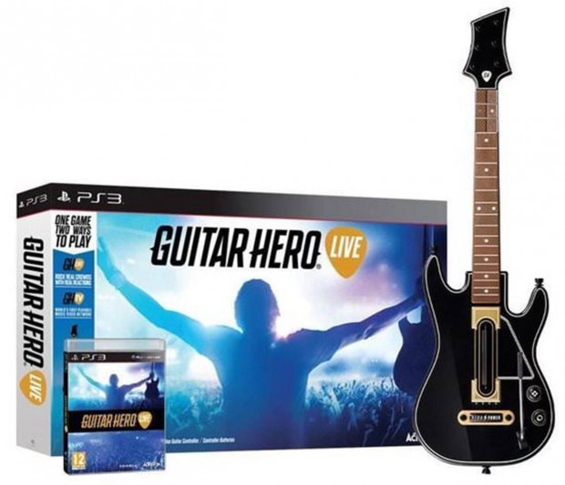 Guitar Hero Live + 6 Button Guitar + USB Dongle PS3 jtk