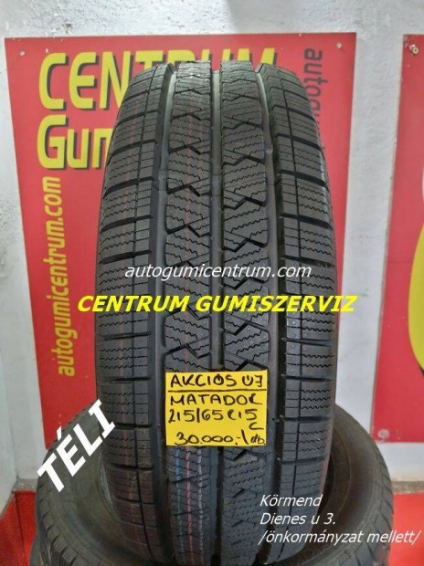 Gumibolt s szerviz. -215/65R15C Matador j tli kisteher