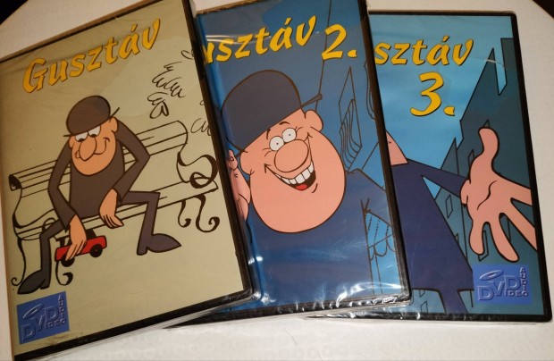 Gusztáv animációs dvd 1-2-3 bontatlan egyben 9999 ft