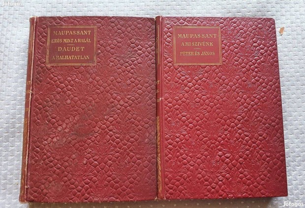 Guy de Maupassant 2 db antik könyv, könyvcsomag 1911