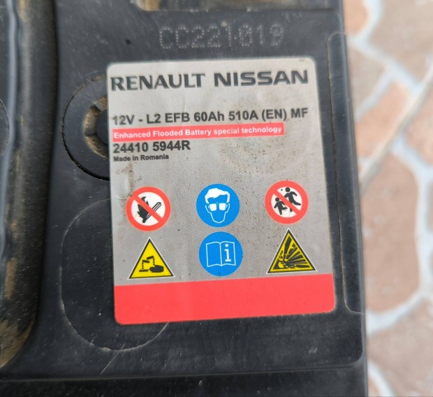 Gy�ri 2019/11 Dacia Duster 60Ah EFB Start Stop akkumul�tor 