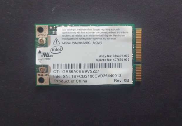 Gyri HP Compaq Intel WM3945ABG Mini PCI Wifi wireless krtya