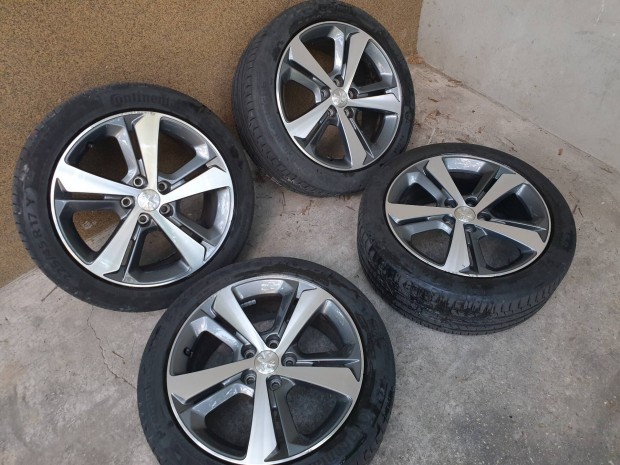 Gyári Peugeot bicolor 17"os alufelni szett, 2021-es 6 mm Conti nyári