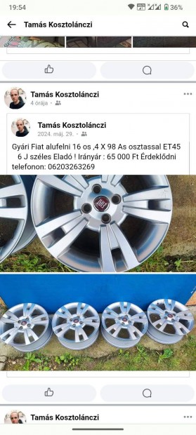 Gyri, Fiat alufelni elad