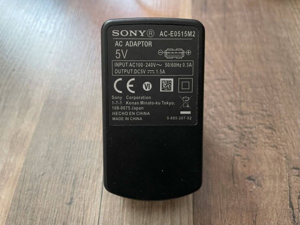 Gyári eredeti Sony 5V 1.5A (AC-E0515M2) USB hálózati adapter tápegység