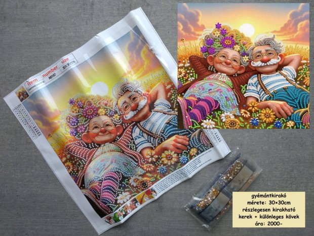 Gyémántkirakó 30×30cm részleges nagyszülők