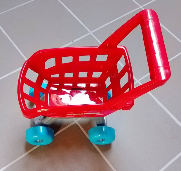 Gyerek bevásárlókocsi piros színben