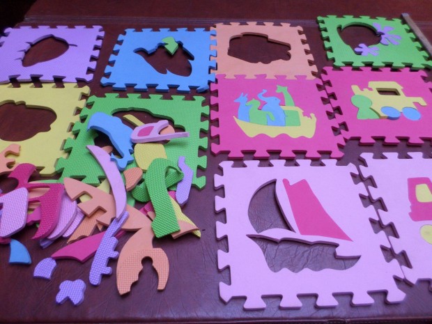 Gyerek játék szőnyeg puzzle retro habszivacs