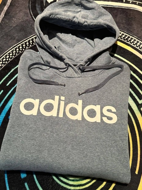 Gyerek kék Adidas kapucnis felső (12-14-éves kor)