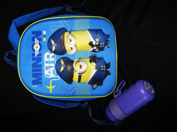 Gyerek ovis htizsk, blcsis is, Minions 3 D, 33x27x8, + kulacs