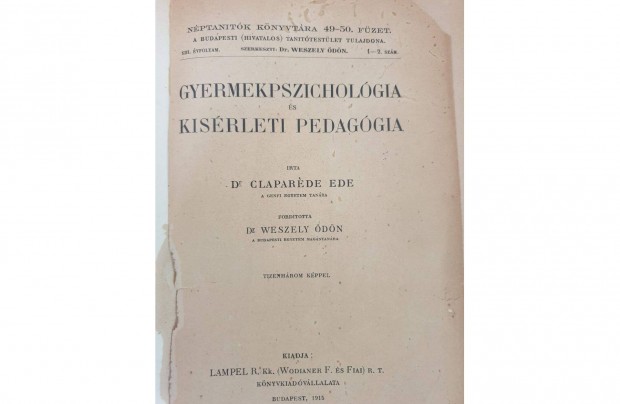 Gyermekpszicholgia kny elad - rgi, 1915-s kiads
