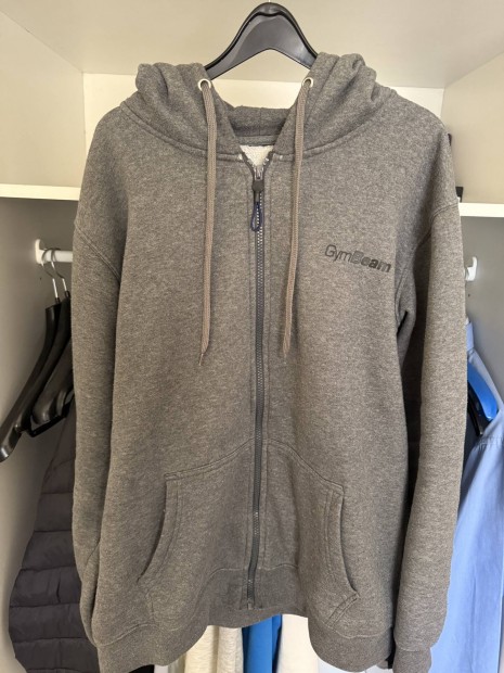 Gymbeam Zipper Hoodie Grey Black cipzras pulver L