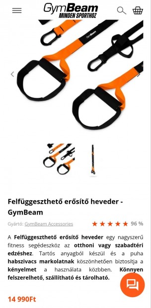 Gymbeam trx kötél edző heveder