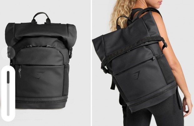 Gymshark Sleek Backpack Roll Top - Black - htizsk