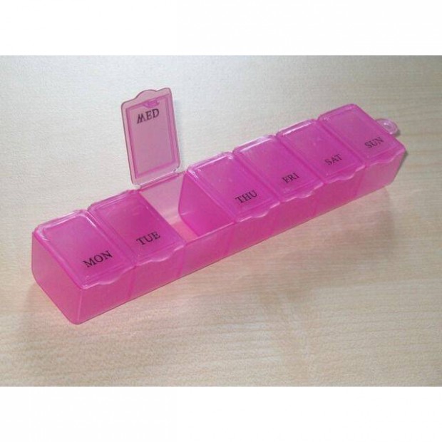 Gyógyszeradagoló 7 napos Gyógyszertartó doboz Pink _