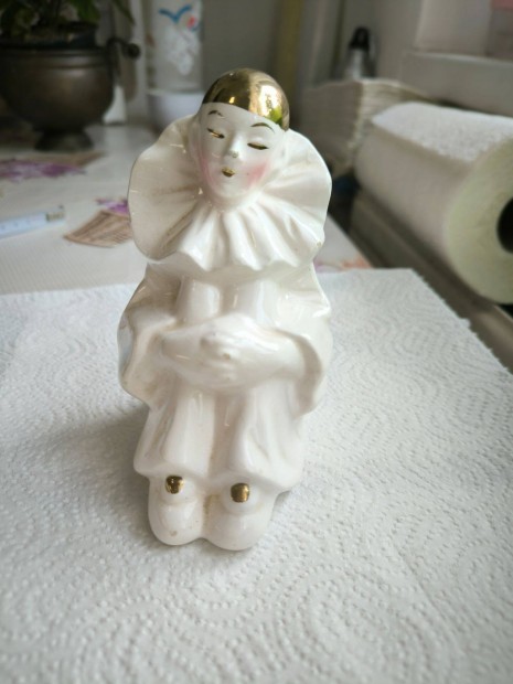 Gyönyörű, fehér porcelán , szobor, bohóc eladó!