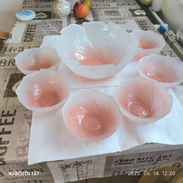 Gyönyörű, vastag üveg kompótos készlet eladó!