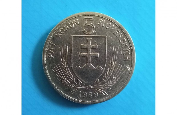 Gyjtknek 1939-es Szlovkia 5 Korona pnzrme elad