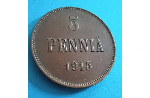 Gyjtknek szp 1915-s Finn Nagyhercegsg 5 Penni pnzrme elad