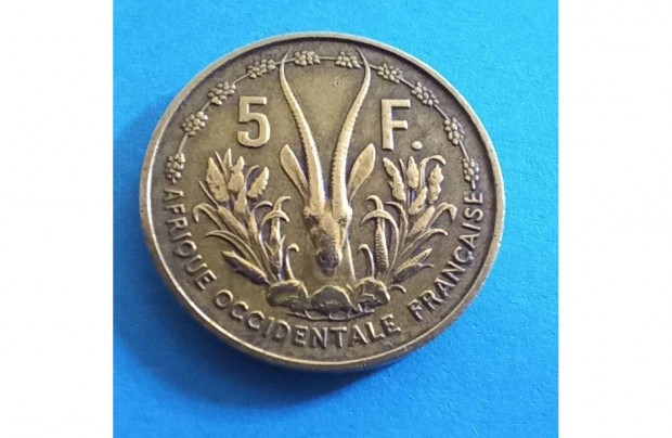 Gyjtknek szp 1956-os Francia Nyugat-Afrika 5 Frank pnzrme elad