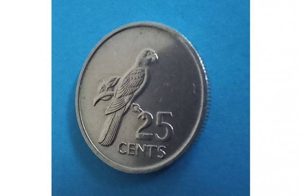 Gyűjtőknek szép 1977-es Seychelles-Szigetek 25 Cent pénzérme eladó