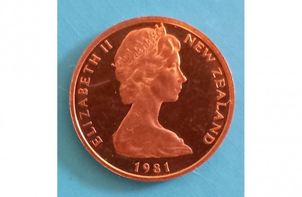 Gyűjtőknek szép 1981-es Új-Zéland tükörveret 2 Cent pénzérme eladó