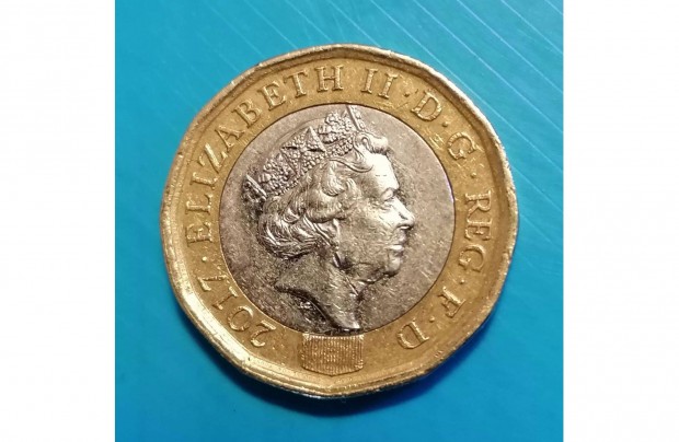 Gyűjtőknek szép 2017-es Egyesült-Királyság 1 Font pénzérme eladó