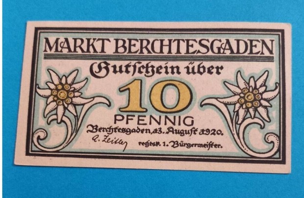 Gyjtknek szp, hajtatlan 1920-as Nmetorszg 10 Pfennig paprpnz