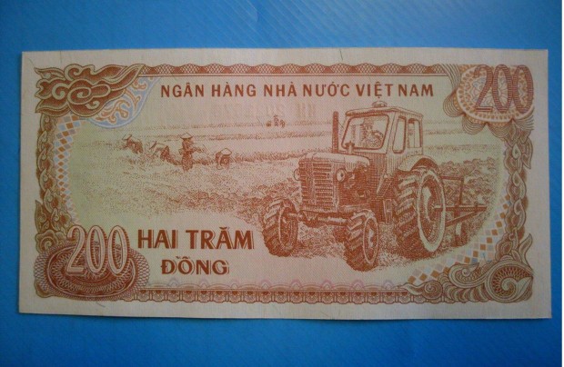 Gyjtknek szp, hajtatlan 1987-es Vietnam 200 Dong paprpnz elad