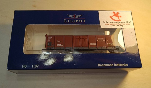 H0-s Bachmann Liliput nyitott tetej teherkocsi