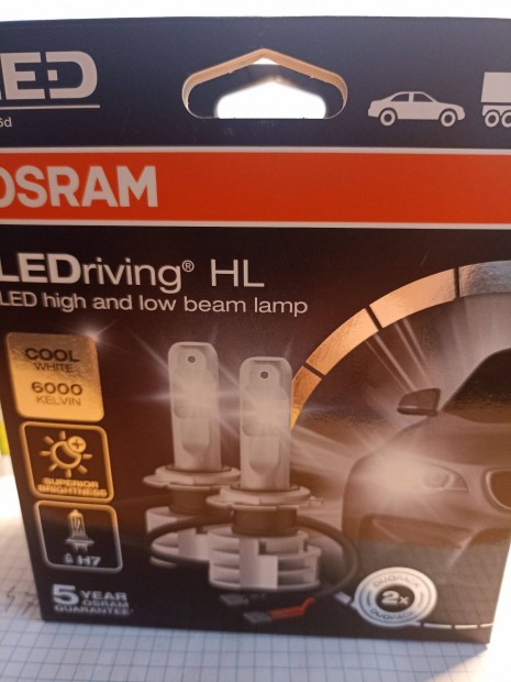 H7 Led izzó Osram Ledriving 2 pár hibátlanok, autó váltás miatt eladó