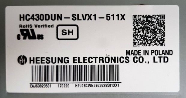 HC430Dun-Slvx1-511X LG kijelz elad