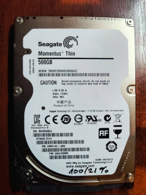 HDD 2.5" 500 GB Seagate Momentus