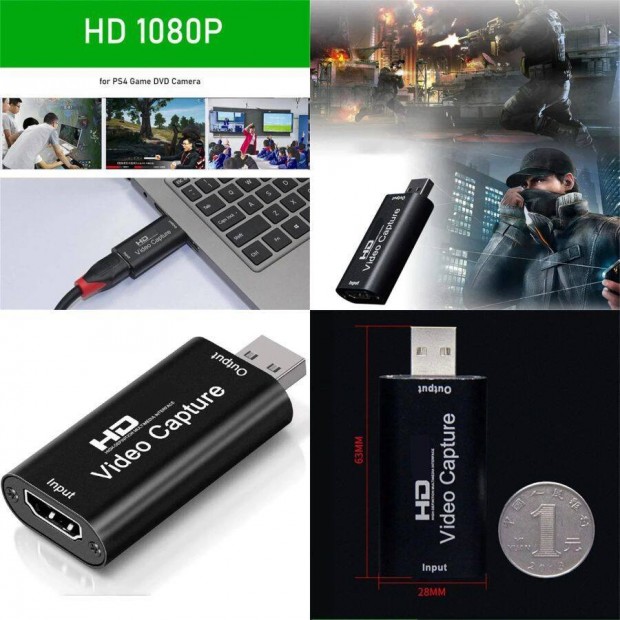 HDMI USB vide digitalizl, vide megjelent, rgzit, grabber