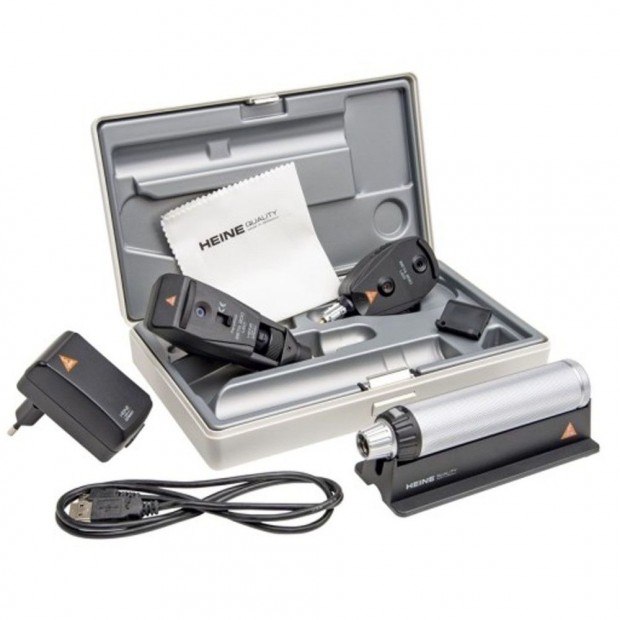HEINE BETA 200S 3,5V LED oftalmoscop + retinoscop SET USB kbel + tl