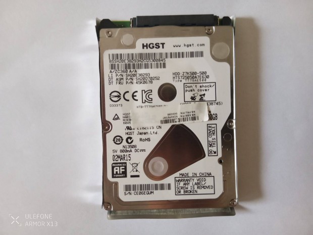 HGST Laptop Merevlemez 500GB /2015-s/