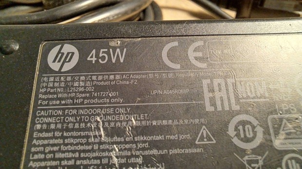 HP 45W notebook adapter L25296-001