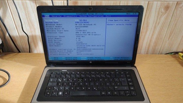 HP 635 AMD E-450/4GB laptop alkatrsznek,feljtsra