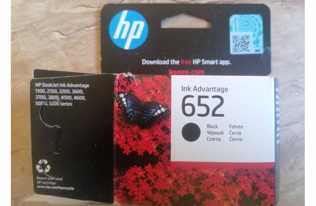 HP 652 F6V25AE BKH eredeti fekete nyomtatpatron elad!