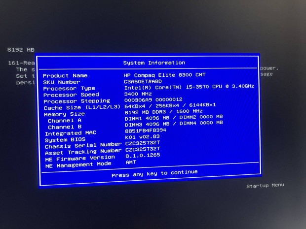 HP Compaq Elite 8300 PC